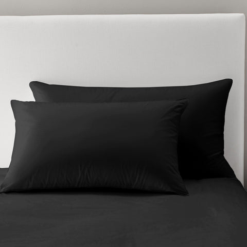 Velosso Super Soft 2 Pack Pillowcases Plain Microfibre - Black