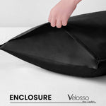 Velosso Super Soft 2 Pack Plain Black Microfibre Pillowcases