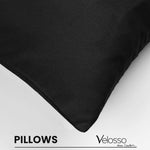 Velosso Super Soft 2 Pack Plain Black Microfibre Pillowcases