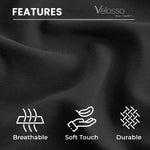 Velosso Super Soft 2 Pack Plain Black Microfibre Pillowcases