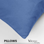 Velosso Super Soft 2 Pack Plain Blue Microfibre Pillowcases