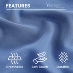 Velosso Super Soft 2 Pack Plain Blue Microfibre Pillowcases