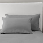 Velosso Super Soft 2 Pack Plain Grey Microfibre Pillowcases