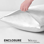 Velosso Super Soft 2 Pack Plain White Microfibre Pillowcases