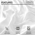 Velosso Satin Reversible White Duvet Cover, Pillowcase & Fitted Sheet Set