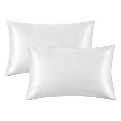 Intimates 2 Pack Luxury Sensual Satin Pillowcases - White
