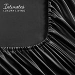 Velosso Satin Reversible Black Duvet Cover, Pillowcase & Fitted Sheet Set