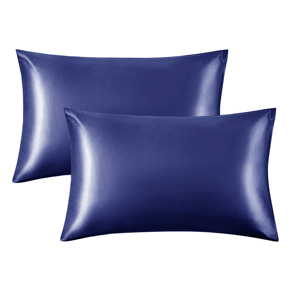 Intimates 2 Pack Luxury Sensual Satin Pillowcases - Navy
