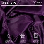 Velosso Satin Reversible Purple Duvet Cover, Pillowcase & Fitted Sheet Set