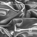 Velosso Satin Reversible Silver Duvet Cover, Pillowcase & Fitted Sheet Set