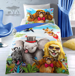 Velosso Selfie Animals HD Digital Print Duvet Cover & Pillowcase Set