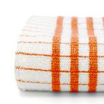 Shaws Large Woven Orange Checked Tea Towel