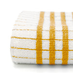 Shaws Large Woven Ochre Yellow Checked Tea Towel