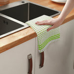 Shaws Large Woven Lime Checked Tea Towel
