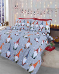 Velosso Singing Gonks Christmas Grey Duvet Cover & Pillowcase Set