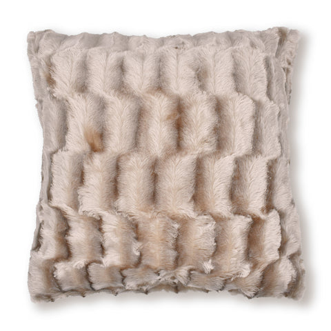 Velosso Luxury Faux Fur 3D Solace 43cm x 43cm Cushion Cover - Natural