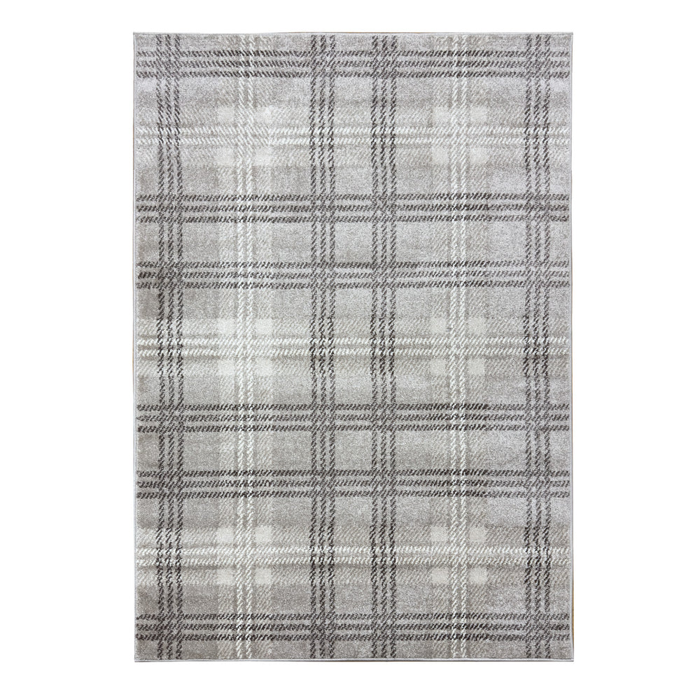 Home Republic Tartan Check Beige Floor Rug