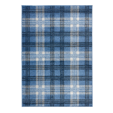 Home Republic Tartan Check Navy Floor Rug