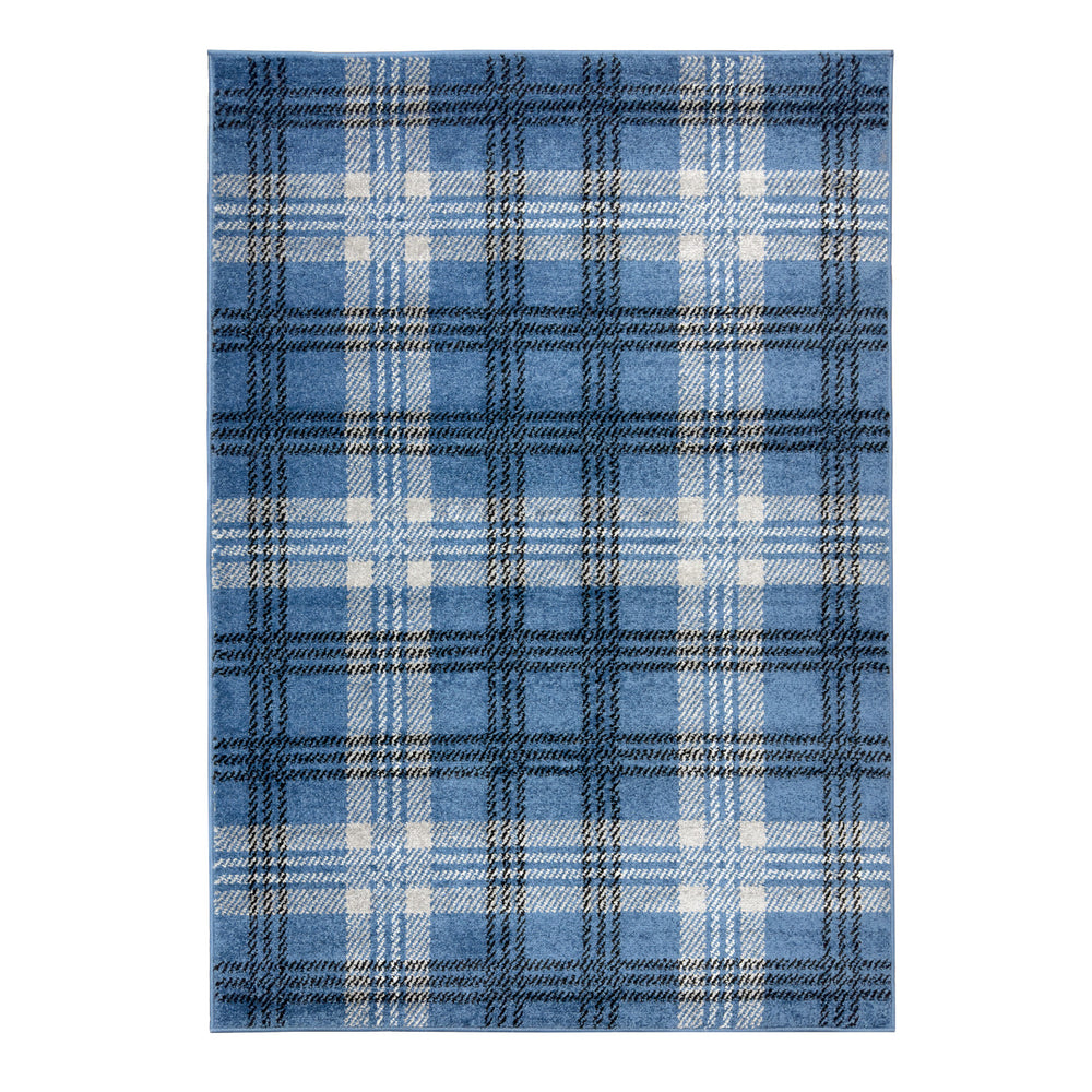 Home Republic Tartan Check Navy Floor Rug