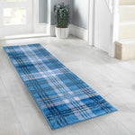 Home Republic Tartan Check Navy Floor Runner