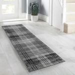 Home Republic Tartan Check Charcoal Floor Runner