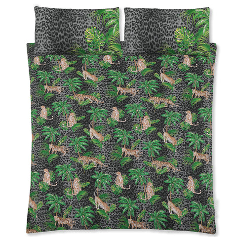 Velosso Leopard Print Tropical Jungle Duvet Cover & Pillowcase Set