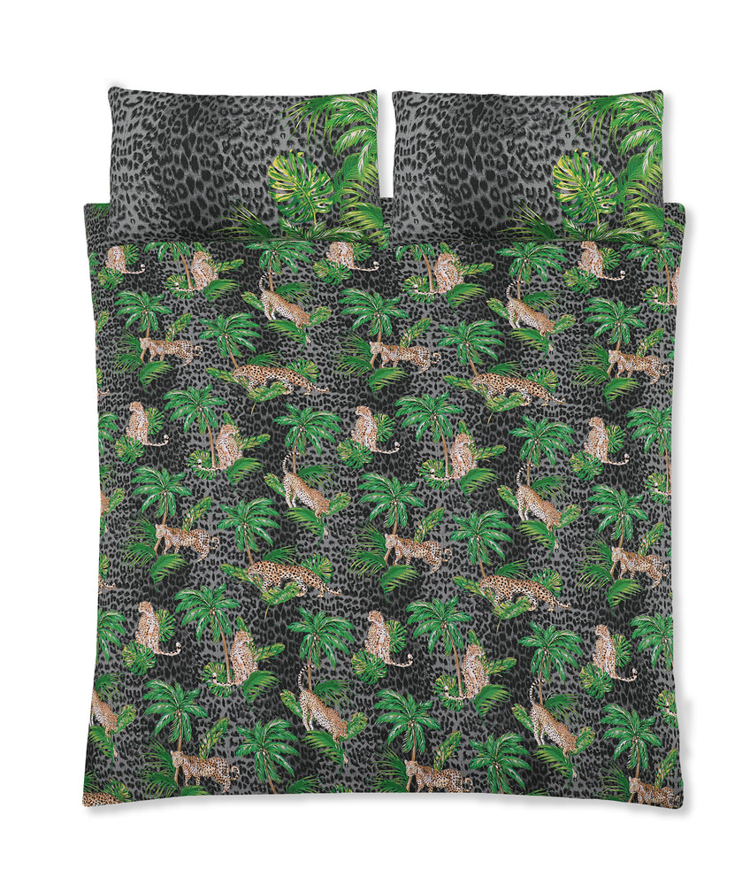 Velosso Leopard Print Tropical Jungle Duvet Cover & Pillowcase Set