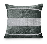 Intimates Luxury Crushed Velvet Diamante Topaz 43cm x 43cm Cushion Cover - Charcoal