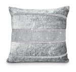 Intimates Luxury Crushed Velvet Diamante Topaz 43cm x 43cm Cushion Cover - Silver