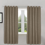Velosso Waffle Weave Natural Total Blackout Jacquard Eyelet Header Curtains