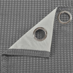 Velosso Waffle Weave Silver Total Blackout Jacquard Eyelet Header Curtains