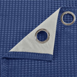 Velosso Waffle Weave Navy Blue Total Blackout Jacquard Eyelet Header Curtains