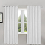 Velosso Waffle Weave White Total Blackout Jacquard Eyelet Header Curtains