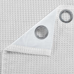 Velosso Waffle Weave White Total Blackout Jacquard Eyelet Header Curtains