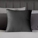 Velosso Luxury Waffle Jacquard 43cm x 43cm Cushion Cover - Charcoal
