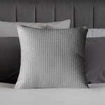 Velosso Luxury Waffle Jacquard 43cm x 43cm Cushion Cover - Silver
