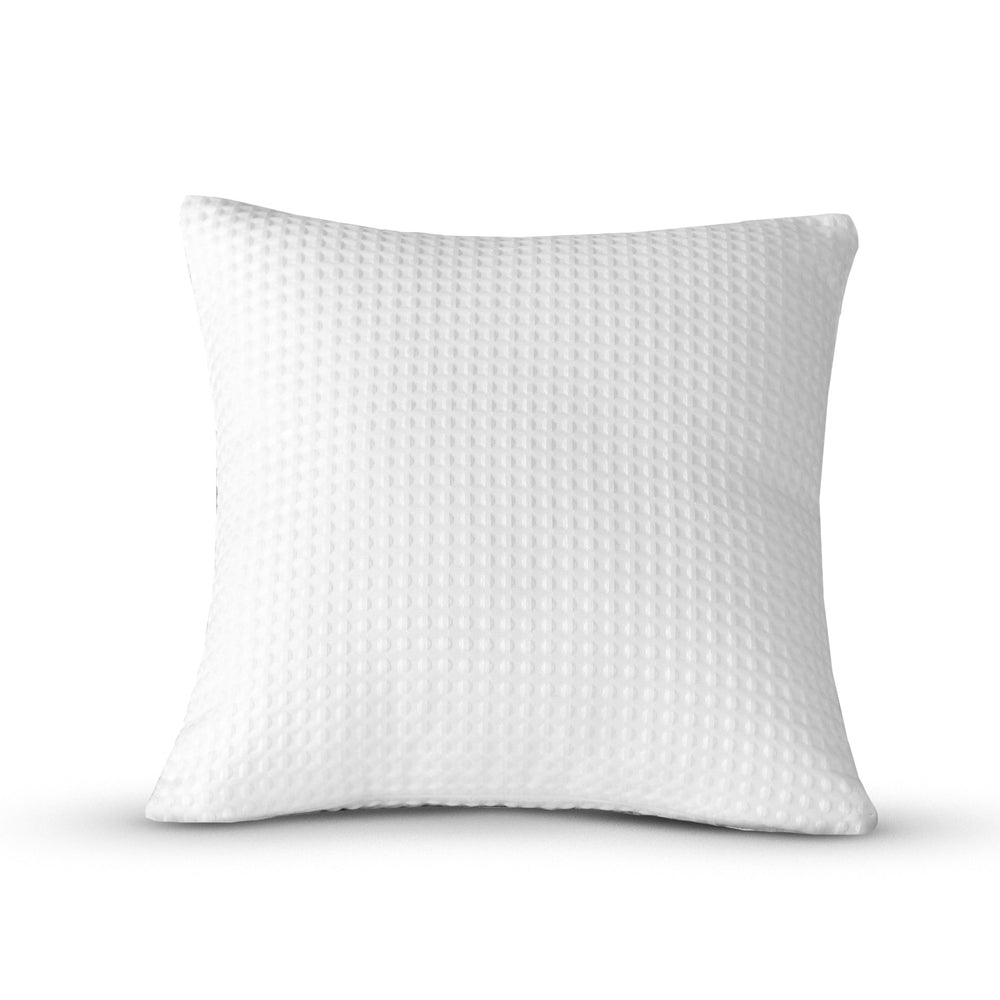 Velosso Luxury Waffle Jacquard 43cm x 43cm Cushion Cover - White