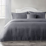 Velosso Waffle Woven Charcoal Duvet Cover Set