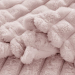 Velosso Super Chunky Waffle Plush Soft Blanket - Blush Pink
