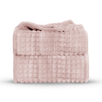 Velosso Super Chunky Waffle Plush Soft Blanket - Blush Pink