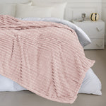 Velosso Super Chunky Waffle Plush Soft Blanket - Blush Pink
