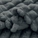 Velosso Super Chunky Waffle Plush Soft Blanket - Charcoal
