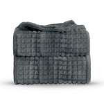 Velosso Super Chunky Waffle Plush Soft Blanket - Charcoal