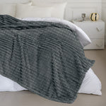Velosso Super Chunky Waffle Plush Soft Blanket - Charcoal