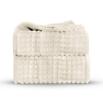 Velosso Super Chunky Waffle Plush Soft Blanket - Ivory