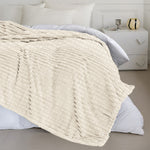 Velosso Super Chunky Waffle Plush Soft Blanket - Ivory