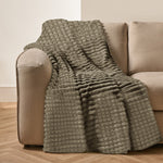 Velosso Super Chunky Waffle Plush Soft Blanket - Mink