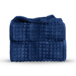 Velosso Super Chunky Waffle Plush Soft Blanket - Navy