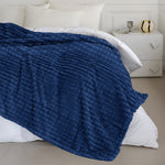 Velosso Super Chunky Waffle Plush Soft Blanket - Navy