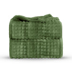 Velosso Super Chunky Waffle Plush Soft Blanket - Olive